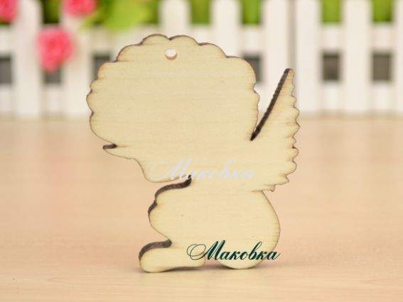 Заготовка для декора Подвеска Ангел 65х85х8 мм, дерево Заготовка для декора Подвеска Ангел 65х85х8 мм, дерево