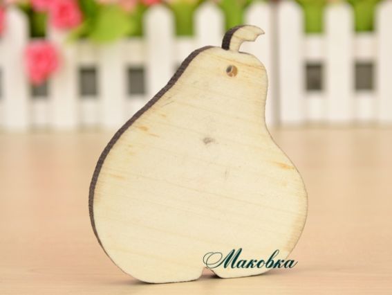 Заготовка для декора Подвеска Груша 70х80х6 мм,  дерево Заготовка для декора Подвеска Груша 70х80х6 мм,  дерево