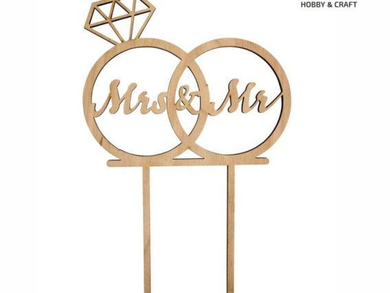 Топер на торт Mrs&Mr, заготовка из фанеры, ROSA Talent 281329  Топер на торт Mrs&Mr, заготовка из фанеры, ROSA Talent 281329 