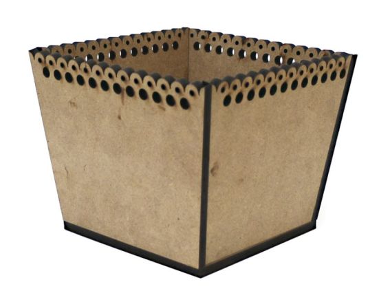 Заготовка Горшочек для цветов №5 с ажурным краем, размер 15х12х12 см, МДФ, ROSA Talent 2863012 Заготовка Горшочек для цветов №5 с ажурным краем, размер 15х12х12 см, МДФ, ROSA Talent 2863012