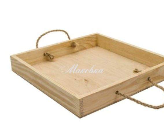 Піднос під декупаж дерев'яний квадратний, 30х30х4 см ТМ ROSA Talent 276003