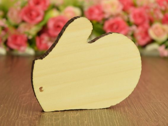 Заготовка фигурка подвеска Рукавичка 7,5х9см, деревянная Заготовка фигурка подвеска Рукавичка 7,5х9см, деревянная