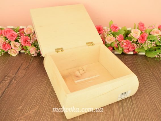 Шкатулка-ларец 150х150мм, из дерева, заготовка для декорирования, 1 шт