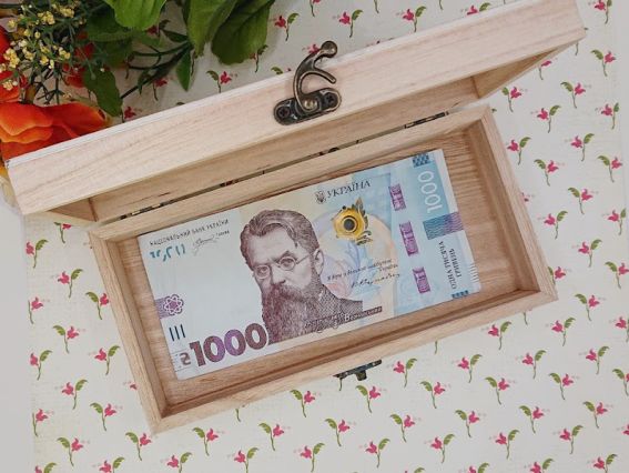 Заготовка скринька купюрниця під декупаж, дерев'яна із замком, 20х10х5 см,