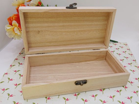 Заготовка скринька купюрниця під декупаж, дерев'яна із замком, 20х10х5 см,