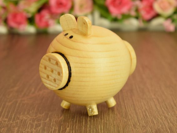 Солонка Свинка 7х6,5см, лакированная, заготовка для декорирования Солонка Свинка 7х6,5см, лакированная, заготовка для декорирования