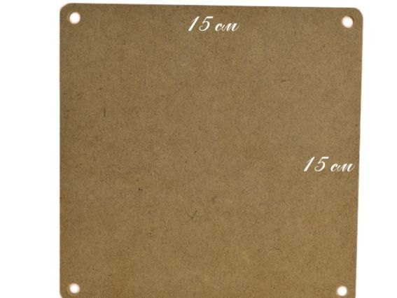 Панно (табличка) Квадратная 15х15 см с четырьмя отверстиями, МДФ, ОМП011 Панно (табличка) Квадратная 15х15 см с четырьмя отверстиями, МДФ, ОМП011