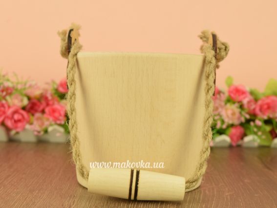 Відро середне з вушками, дерево, заготовка 12х11см (421)