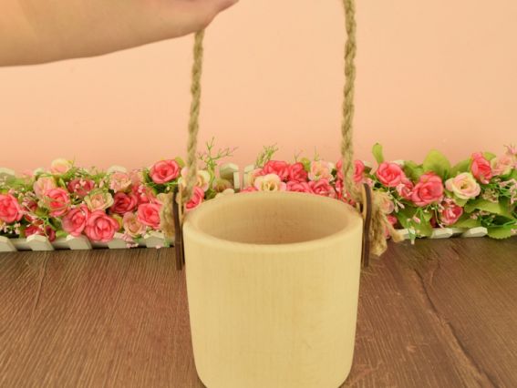 Відро середне з вушками, дерево, заготовка 12х11см (421)