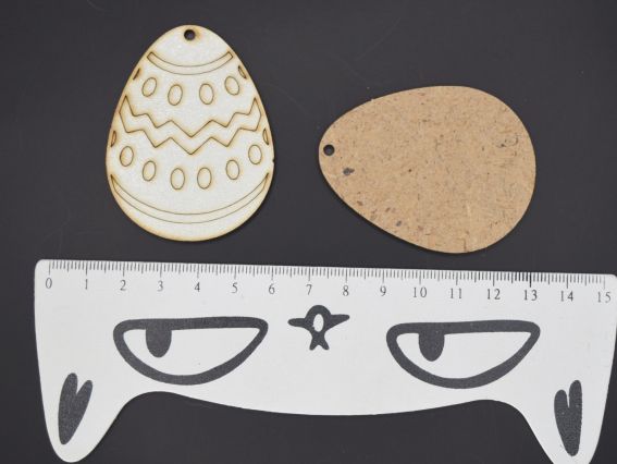 Великоднє яйце Д1 , заготовка для декорування з візерунком 60*45мм МДФ біле 1шт