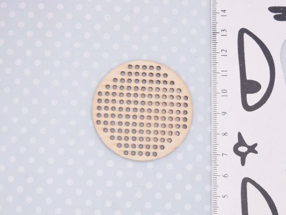 Кругла основа під вишивку з перфорацією, фанера, діаметр 50 мм