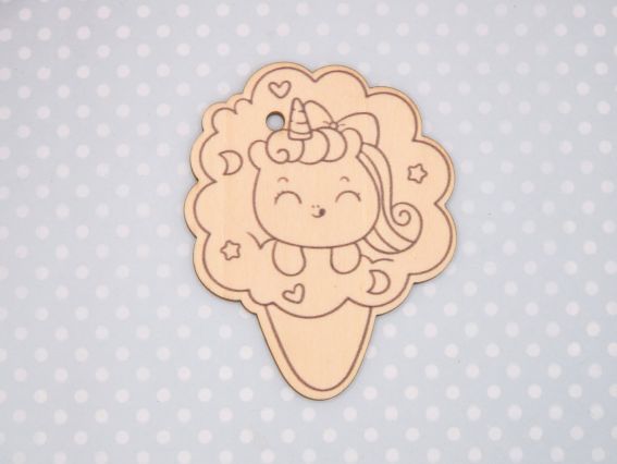 Заготовка фігурка плоска Одноріг-морозиво , фанера