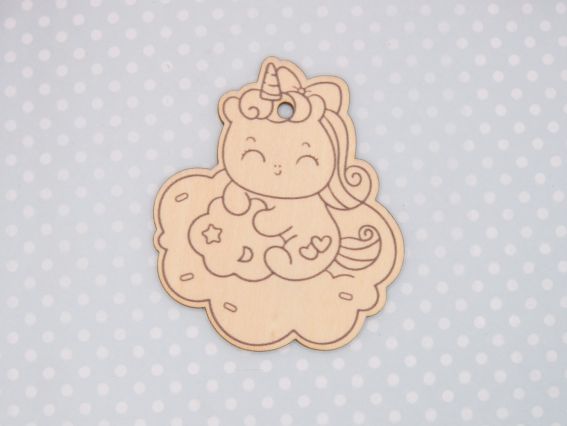 Заготовка фігурка плоска Одноріг що сидить на хмарці, фанера