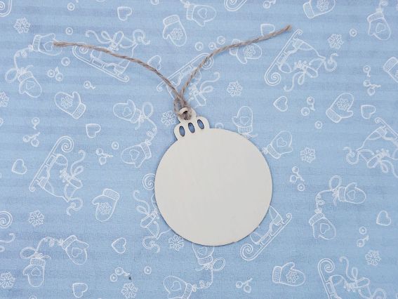 Заготовка фігурка плоска Ялинкова куля 3010, фанера