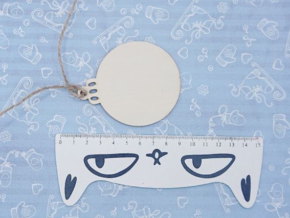 Основа для декорування фігурка плоска Ялинкова іграшка куля , фанера, 8*6,5  см,  