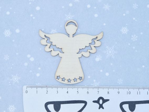 Основа для декорування фігурка плоска Янгол з крилами, фанера, 6,4 см,  