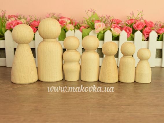 Заготовки Семейка куколок, 7 шт , из бука