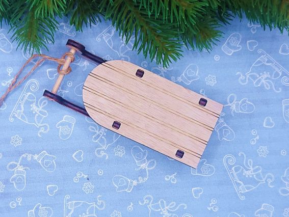 Заготовка маленькі сані №3, з фанери, розмір 12*5см