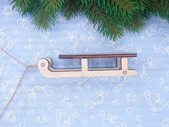 Заготовка маленькі сані №3, з фанери, розмір 12*5см