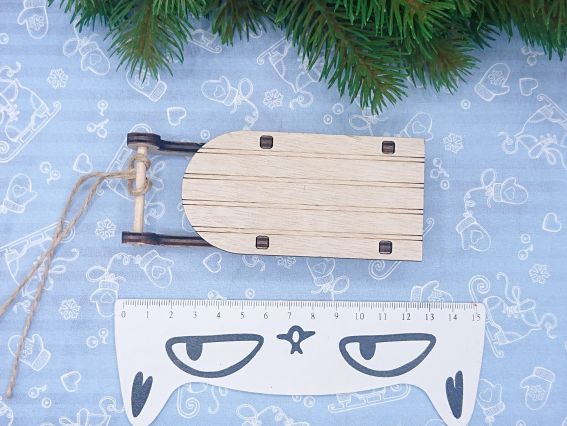 Заготовка маленькі сані №3, з фанери, розмір 12*5см