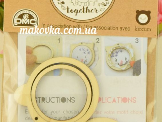 Пяльцы-кулон деревянные декоративные U2053 Мишка ДМС Пяльцы-кулон деревянные декоративные U2053 Мишка ДМС