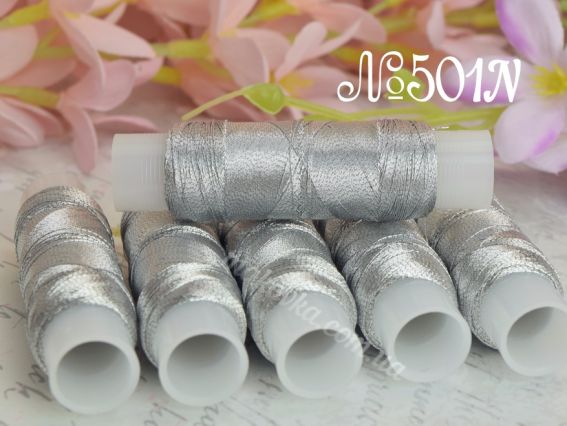 Люрекс LUTS колір 0501-N темне срібло 100м,  1 котушка