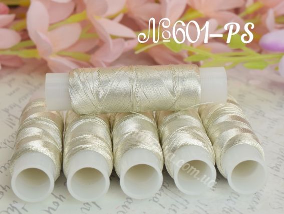 Люрекс LUTS колір 601-PS світле срібло 100м,  1 котушка