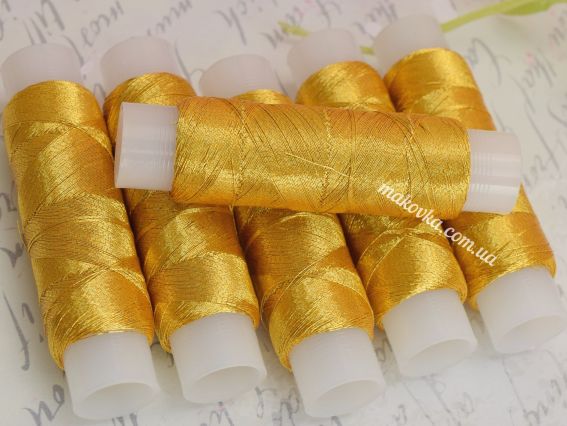 Металізована нитка люрекс LUTS колір 718 жовте золото ЛР40 100м,