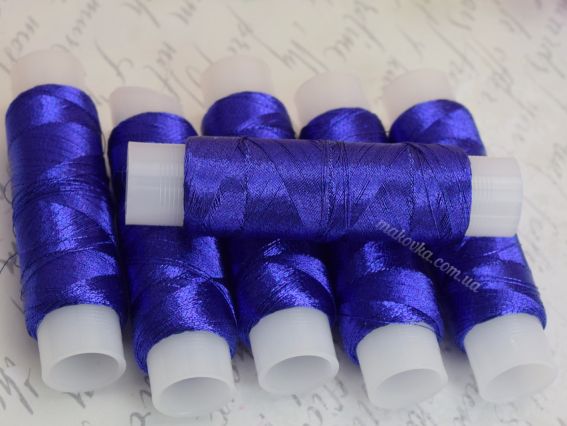Метализированная нить люрекс LUTS цвет 0902 темный синий ЛР40 100м,