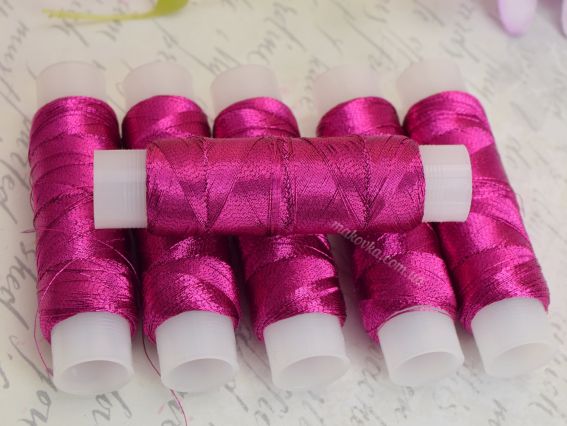 Метализированная нить люрекс LUTS цвет 0907 фуксия ЛР40 100м,