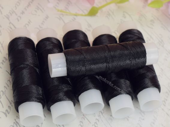 Металізована нитка люрекс LUTS колір 0919 чорний ЛР40 100м,