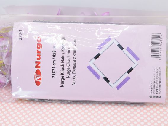 П'яльці для вишивання прямокутні із кліпсами 270-1 чорні Nurge пластикові 21х21 см