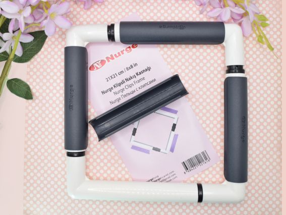 Nurge 270-1 чорні Пяльці для вишивання з кліпсами 21х21 см