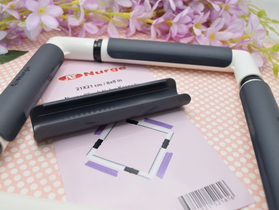 П'яльці для вишивання прямокутні із кліпсами 270-1 чорні Nurge пластикові 21х21 см