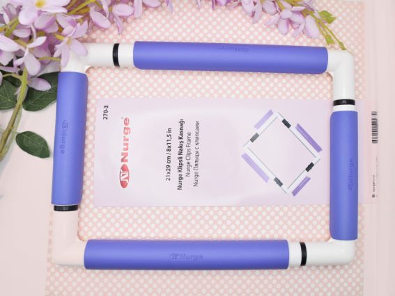 Nurge 270-3 бузкові Пяльці для вишивання з кліпсами 21х29 см