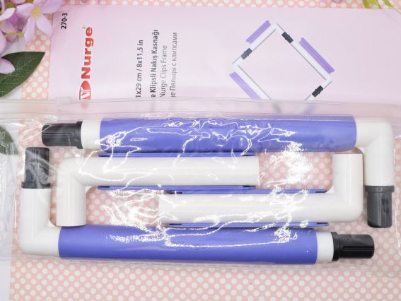 П'яльці для вишивання прямокутні із кліпсами 270-3 Nurge пластикові 21х29 см