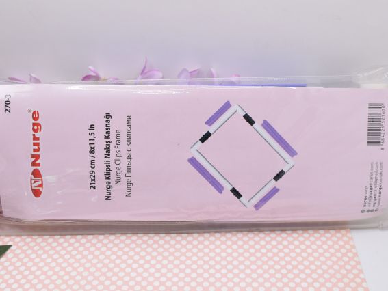 П'яльці для вишивання прямокутні із кліпсами 270-3 Nurge пластикові 21х29 см