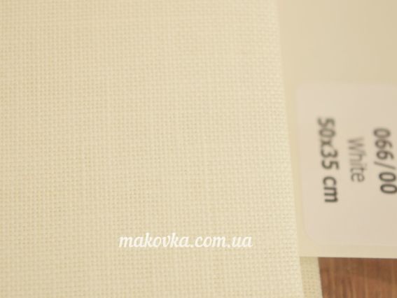 Ткань равномерная Permin 066(00) White, 100% Лен, 50х35см белая Ткань равномерная Permin 066(00) White, 100% Лен, 50х35см белая
