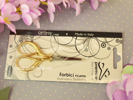 Ножиці для обрізки ниток Premax 10340 маленькі позолочені V11160312D 3 1-2