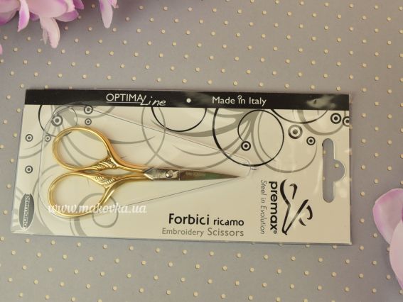 Ножиці для обрізки ниток Premax 10342 маленькі позолочені V11170312D 3 1-2