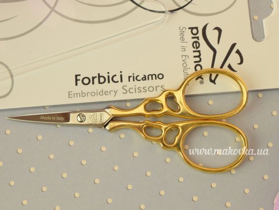 Ножницы Premax 10370 маленькие позолоченные для вышивки V11210312D 3 1-2 Ножницы Premax 10370 маленькие позолоченные для вышивки V11210312D 3 1-2