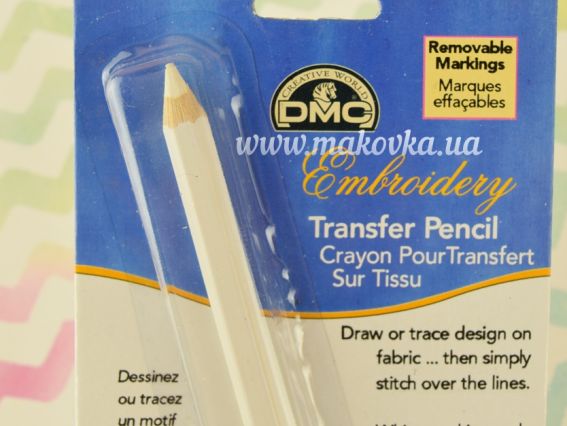 Карандаш для разметки на ткани, смывается водой, DMC U1540 Белый, с точилкой
