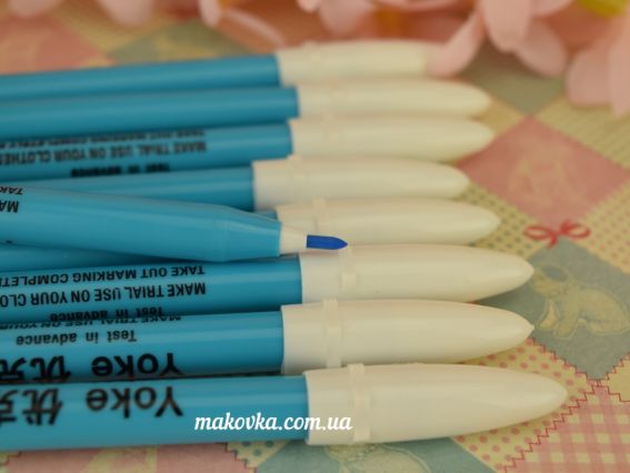 Маркер по тканині змивається водою Yoke, МТВ-синій, 1 шт Маркер по тканині змивається водою Yoke, МТВ-синій, 1 шт