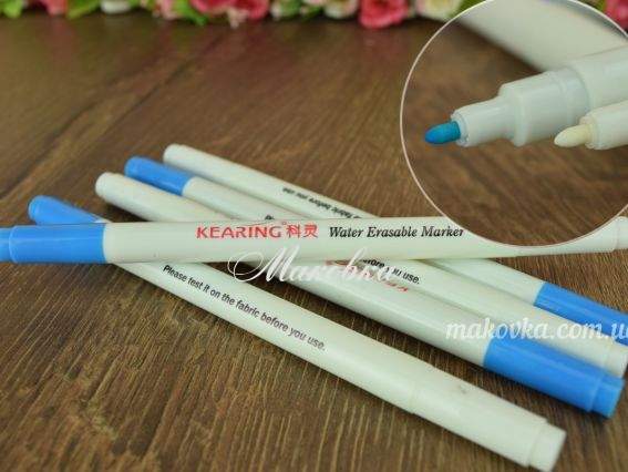 Маркер по тканині Двосторонній, що змивається водою KEARING WT10 білий і бірюзовий Маркер по тканині Двосторонній, що змивається водою KEARING WT10 білий і бірюзовий