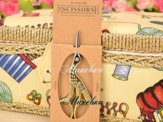 Ножницы для обрезки нитей Цапельки, 9,3 см, FEIBO золотые Ножницы для обрезки нитей Цапельки, 9,3 см, FEIBO золотые