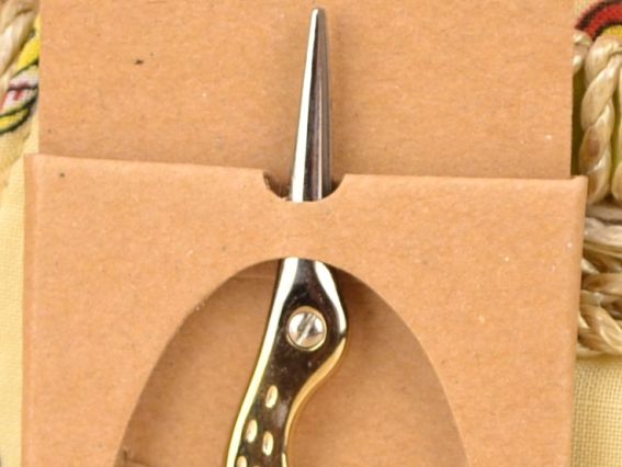 FEIBO Ножницы для обрезки нитей Цапельки, 9,3 см, золотые