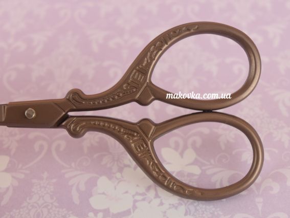 Ножницы для рукоделия Ретро, длина 9 см FEIBO F51 темно-коричневые