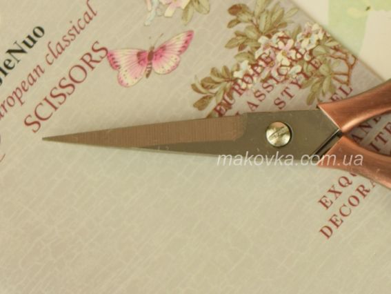 Ножиці для рукоділля 11 см FEIBO F108 з ажурними ручками, кольору античної міді