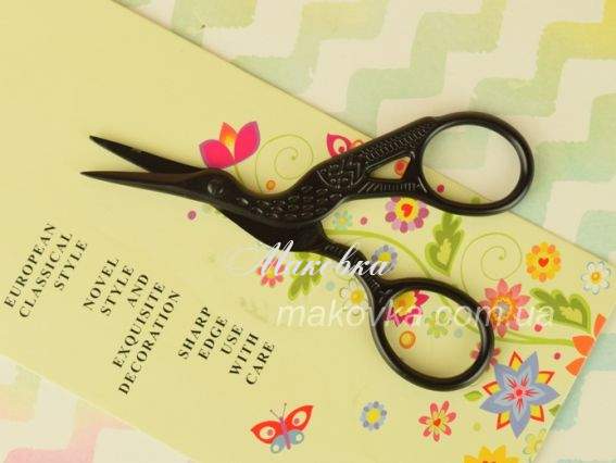 Ножиці FEIBO F223 для підрізання ниток Цапельки чорні 9 см Ножиці FEIBO F223 для підрізання ниток Цапельки чорні 9 см