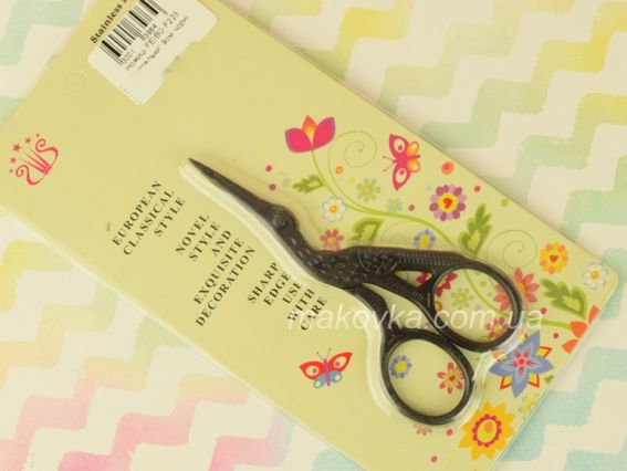 Ножиці Цапелки чорні для підрізання ниток 9 см FEIBO F123